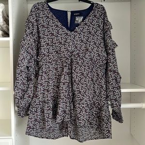 Long-sleeved floral romper